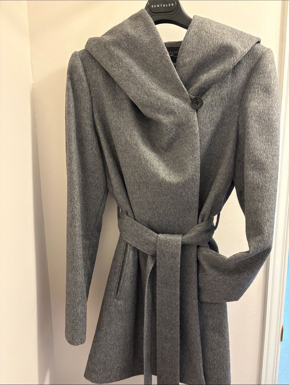 Sentaler Short Hooded Wrap Coat